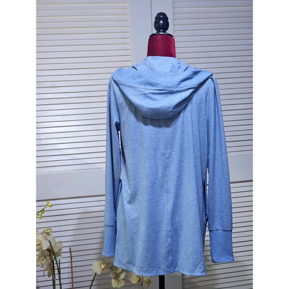 NWT Athleta Women's Blue Wrap Cardigan Quarry Hoodie Pockets Open Size S 2746 - Picture 7 of 14